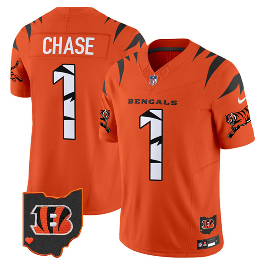 Men's Orange Cincinnati Bengals #1 Ja'Marr Chase F.U.S.E. Special Vapor Untouchable Limited Stitched Football Jersey